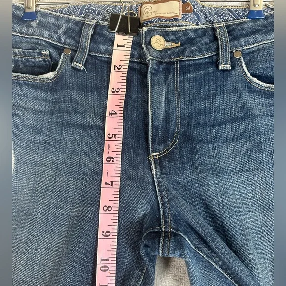 Paige Hollywood hills low rise distressed flare denim - Picture 2 of 12